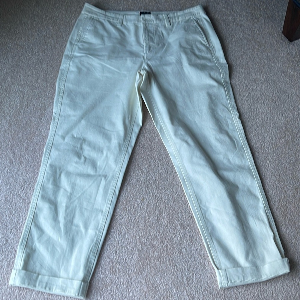 J.Crew Factory High-Rise Girlfriend Chino Off-White Size 8